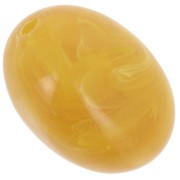 Perle olive en résine translucide 21x15 mm - Jaune miel marbré x1|raw }}