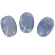 Perle olive en résine translucide 21x15 mm - Bleu gris marbré x1