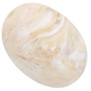 Perle olive 21x15 mm en résine opaque - Beige marbré marron - doré x1