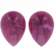Cabochon poire 25x18 mm en résine translucide - Grenat marbré x1