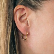 Créoles coeurs diamanté 19x16 mm - Acier inoxydable 304L Doré x2