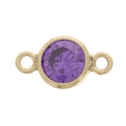 Intercalaire 2 anneaux 11x6mm Oxyde Zirconium Amethyst -Gold filled (or laminé)  x1|raw }}