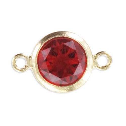 Intercalaire 2 anneaux 11x6 mm Oxyde Zirconium Siam - Gold filled (or laminé)  x1