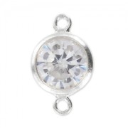 Intercalaire 2 anneaux 11x6 mm Oxyde de Zirconium/Argent 925 x1|raw }}