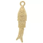 Pendentif poisson 27x6.5 mm - Acier inoxydable 304L Doré x1