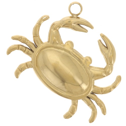 Pendentif crabe 16x20 mm - Acier inoxydable 304L Doré x1