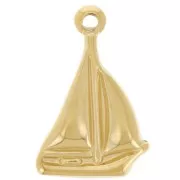 Breloque bateau à voile 16x11 mm - Acier inoxydable 304L Doré x1