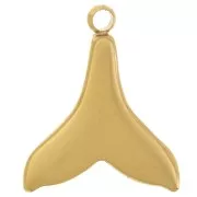 Breloque queue de baleine 15x13 mmcabochons imit nacre  Acier inox 304L Doré x1