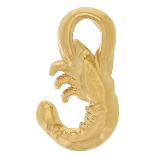 Breloque crevette 12x7 mm - Acier inoxydable 304L Doré x1