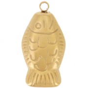 Breloque poisson 20x10.5 mm - Acier inoxydable 304L Doré x1