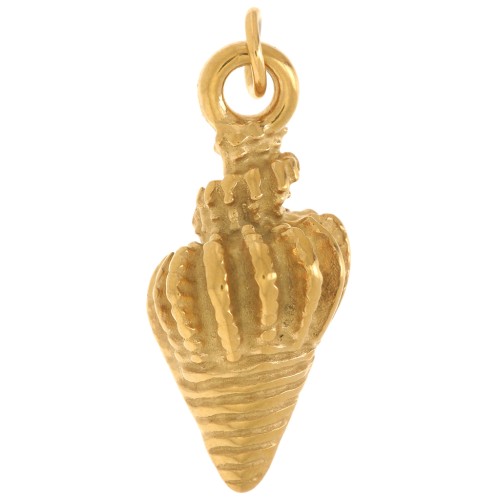 Breloque coquillage 19x9 mm - Acier inoxydable 304L Doré  x1