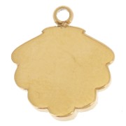 Breloque coquille Saint-jacques 11x10 mm avec cabochons imitation nacre - Acier inox 304L Doré x1