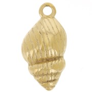 Breloque coquillage bombé 17x9 mm - Acier inoxydable 304L Doré x1|raw }}