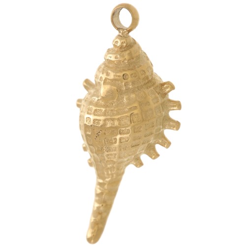 Breloque coquillage 20x9 mm - Acier inoxydable 304L Doré x1