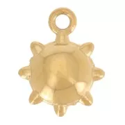 Breloque soleil 8 mm - Acier inoxydable 304L Doré x1