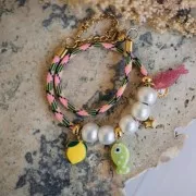 Breloque étoile 11x8.5 mm avec oxydes de zirconium - Acier inox 304L Doré x1