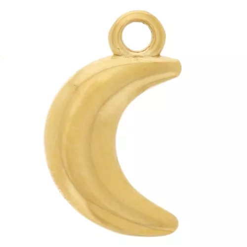 Breloque lune 10.5x6 mm - Acier inoxydable 304L Doré x1