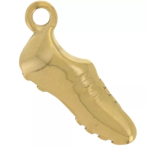 Breloque chaussure de foot 20x8 mm - Acier inoxydable 304L Doré x1