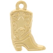 Pendentif Santiag - botte de cowboy 21x13 mm - Acier inoxydable 304L Doré x1