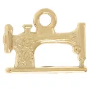 Breloque machine à coudre rétro 15x19 mm - Acier inoxydable 304L Doré x1