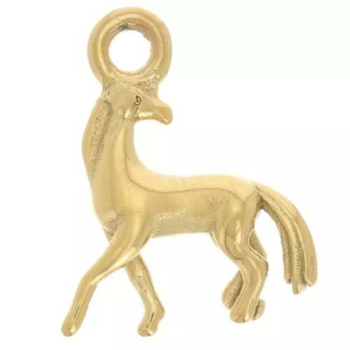 Breloque cheval 13x10 mm - Acier inoxydable 304L Doré x1