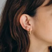 Piercing d'oreille rond 2.5 mm oxyde de zirconium - Acier inoxydable 316 Doré x1