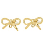 Clous d'oreilles noeud 11x20 mm - Acier inoxydable 304L Doré x2|raw }}