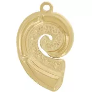 Pendentif coquillage 28x18 mm et résine époxy - Acier inox 304L Doré - Blanc nacré