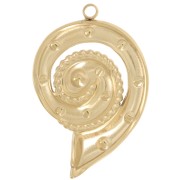 Pendentif coquillage 31x21 mm avec strass - Acier inox 304L Doré x1