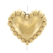 Perle coeur 5.5x6.5 mm avec petites boules - Acier inoxydable 304L Doré x1|raw }}