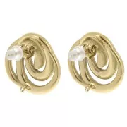 Clous d'oreille spirale 20 mm - Acier inoxydable 304L Doré x2