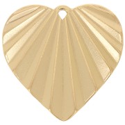 Pendentif coeur 26x27 mm effet plissé - Acier inoxydable 304L Doré x1|raw }}