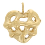 Breloque coeur effet tissé 11x10 mm - Acier inoxydable 304L Doré x1|raw }}