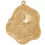 Pendentif fleur 34x28.5 mm - Acier inoxydable 304L Doré x1