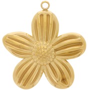 Pendentif fleur 28x26 mm - Acier inoxydable 304L Doré x1|raw }}