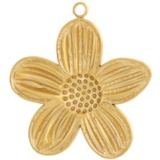 Pendentif fleur 28x26 mm - Acier inoxydable 304L Doré x1