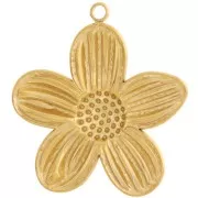 Pendentif fleur 28x26 mm - Acier inoxydable 304L Doré x1