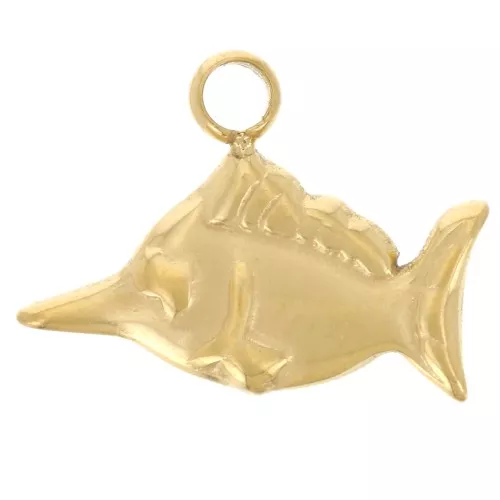 Breloque poisson espadon 9x12 mm - Acier inoxydable 304L Doré x1