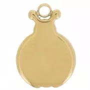 Breloque coccinelle 14x10 mm oxydes de zirconium - Acier inoxydable 304L Doré - Orange x1