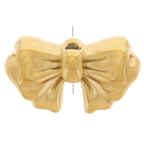 Perle noeud 9x15 mm - Acier inoxydable 304L Doré x1