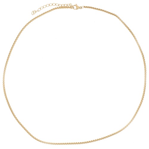 Tour de cou maille Venitienne 2 mm - Acier inoxydable 304L Doré x44cm