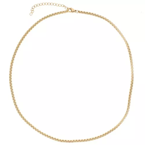 Tour de cou maille Venitienne 3 mm - Acier inoxydable 304L Doré x44cm