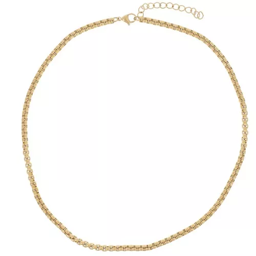 Tour de cou maille Venitienne 4 mm - Acier inoxydable 304L Doré x44cm