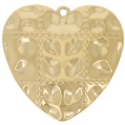 Pendentifs coeur effet matelassé 26x27 mm - Acier inoxydable 304L Doré x2|raw }}