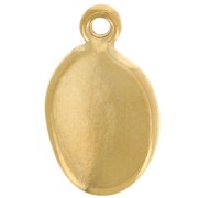 Breloque ovale 17x10 mm - motif coquillage - Acier inoxydable 304L Doré x1