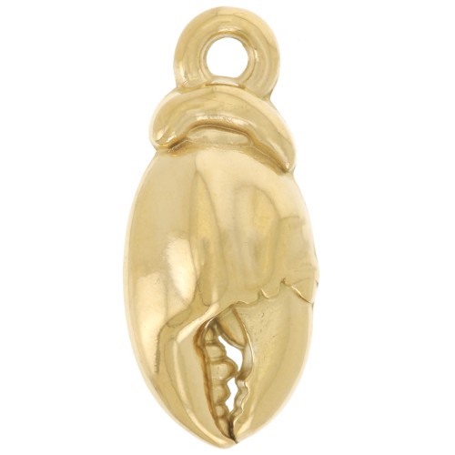 Pendentif pince de crabe 21x9 mm - Acier inoxydable 304L Doré x1