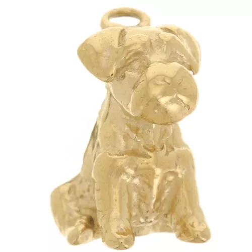 Breloque chien Boxer 17x11 mm - Acier inoxydable 304L Doré x1