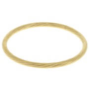 Bracelet jonc strié torsadé - 64.5 mm - Acier inoxydable 304L Doré x1|raw }}
