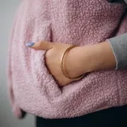 Bracelet jonc torsadé 63.5 mm - Acier inoxydable 304L Doré x1