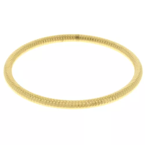 Bracelet jonc strié - 65 mm - Acier inoxydable 304L Doré x1